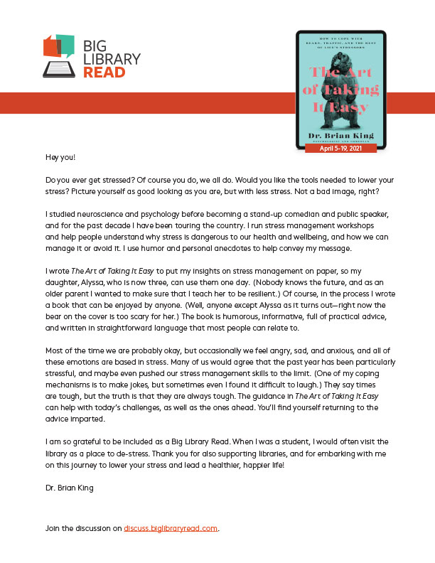 Letter from author