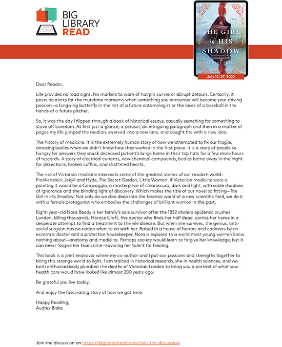Letter from author